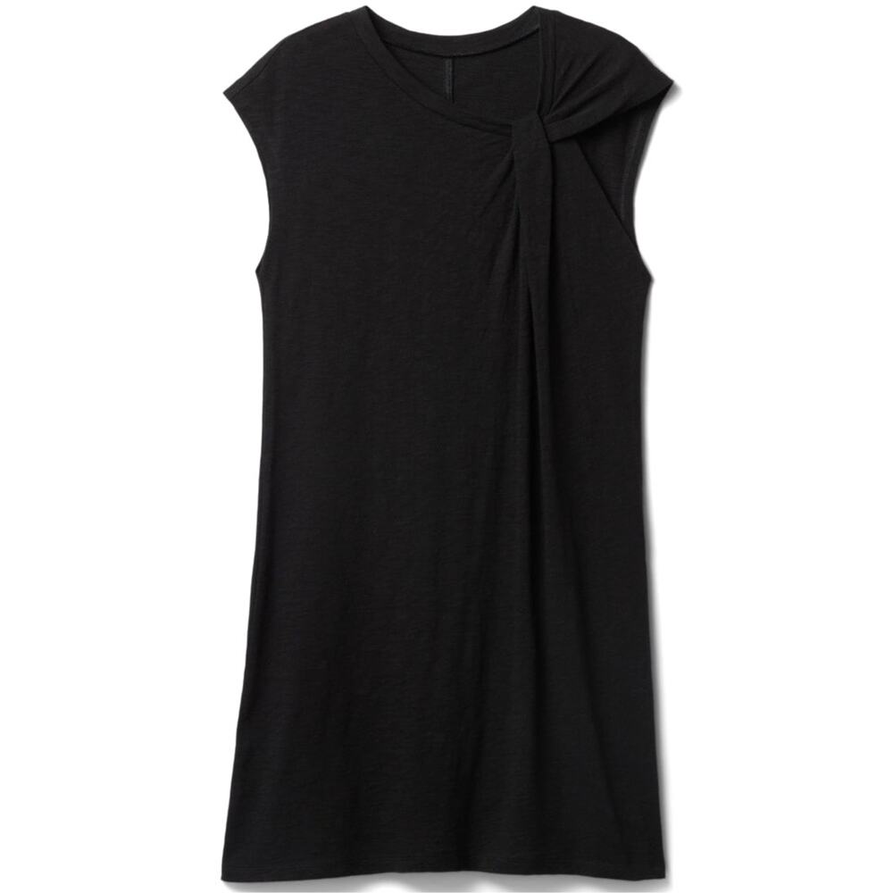 NWT‎ Gap Slub Tie Sleeve T-Shirt Mini Dress Black Size XS Knot Open Minimalist - Picture 4 of 11